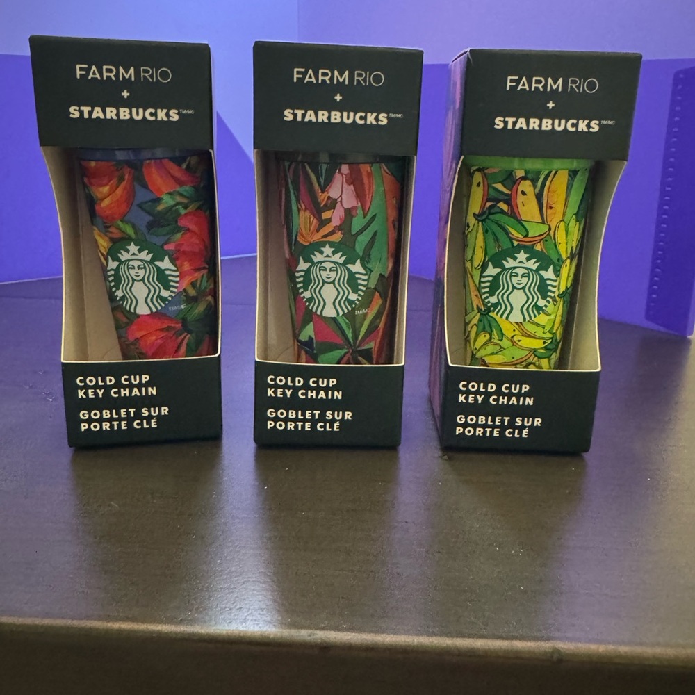 Starbucks Farm Rio Cold Cup Key Chain/Ornament Set